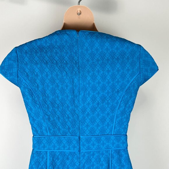 Adrianna Papell Womens Cap Sleeve Textured Sheath Dress Turquoise Blue size 14 - Picture 5 of 11